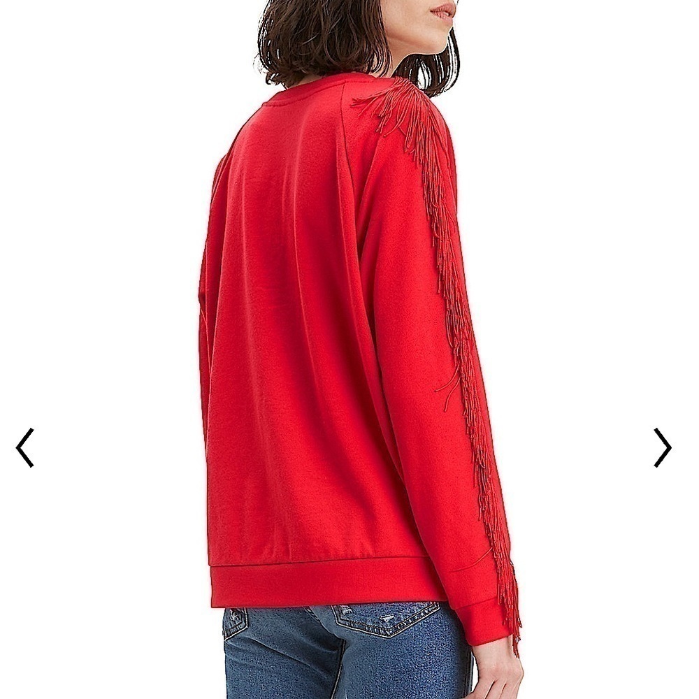 Levi's® Reese Frayed Sweatshirt red women’s size XL - Picture 2 of 9